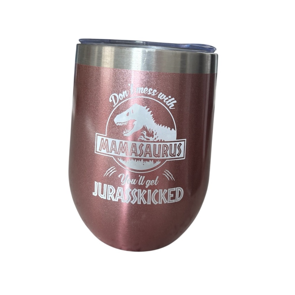 Don't Mess with Mamasaurus You'll Get Jurasskicked Travel Tumbler Rose Gold